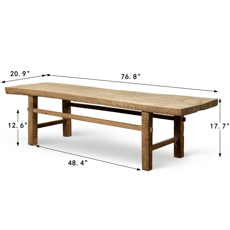 Vintage Coffee Table Weathered Natural 76.8x20.8x17.7H
