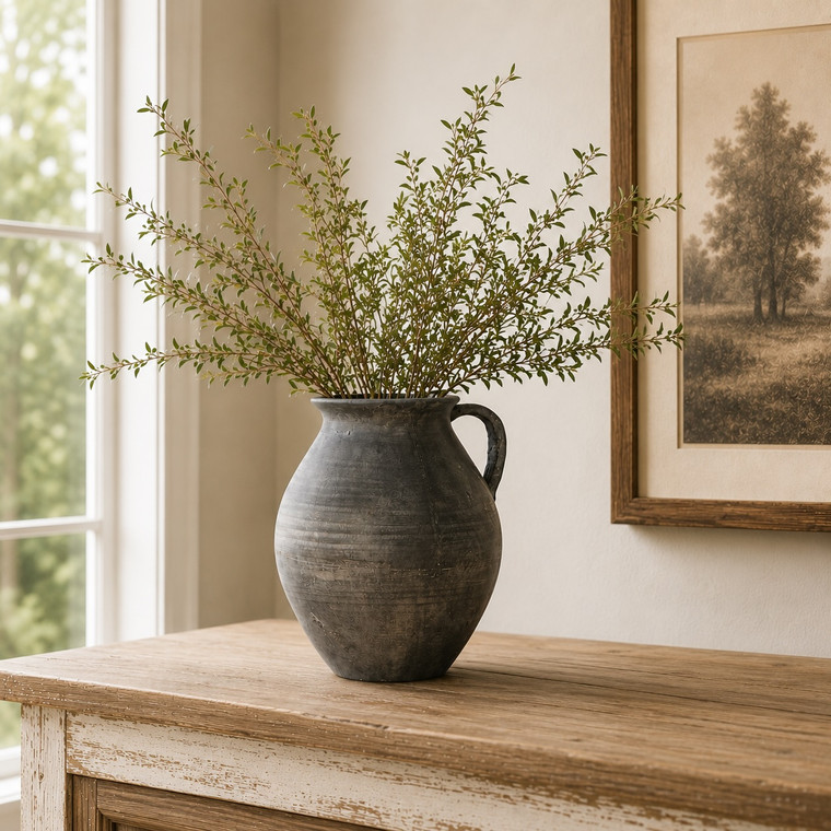 Approx. 11.5" H Charcoal Gray Pitcher Vintage Style (5.9" opening)