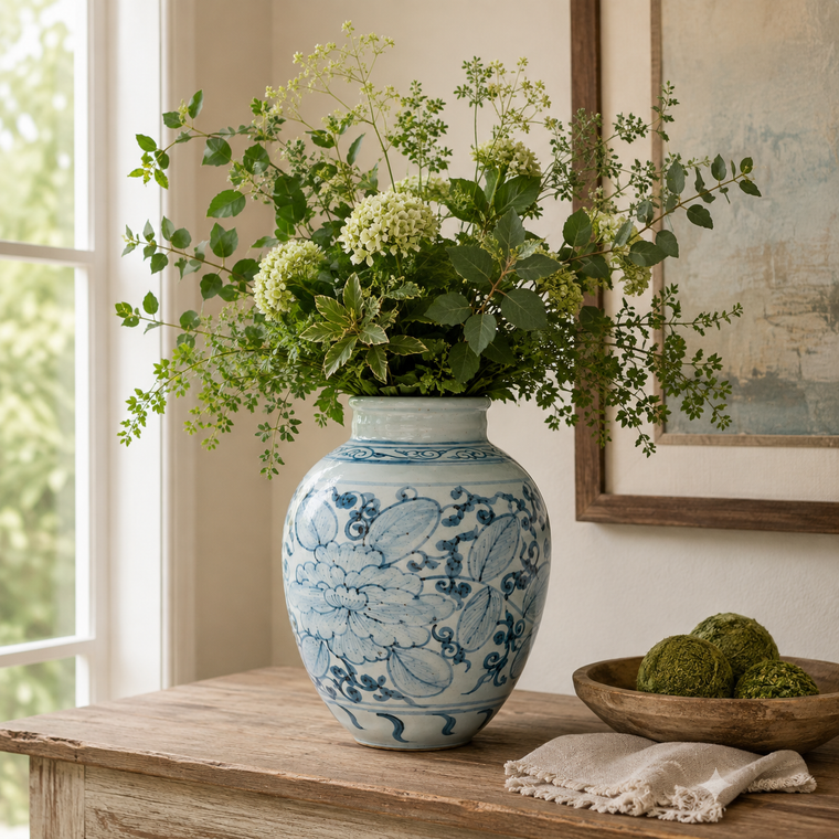 Azure Bloom Vase Approx. 11 Inches High