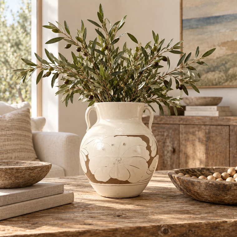 Approx. 9" High Amalfi Double-Glazed Vase with Two Handles