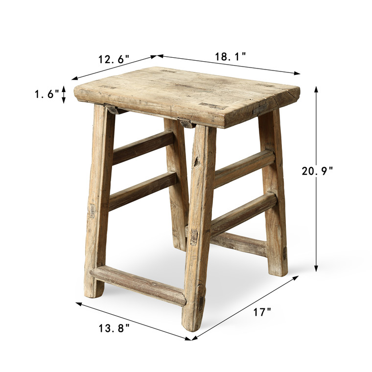 Vintage Rustic Stool 20.9 H 18.1 W 12.6 D