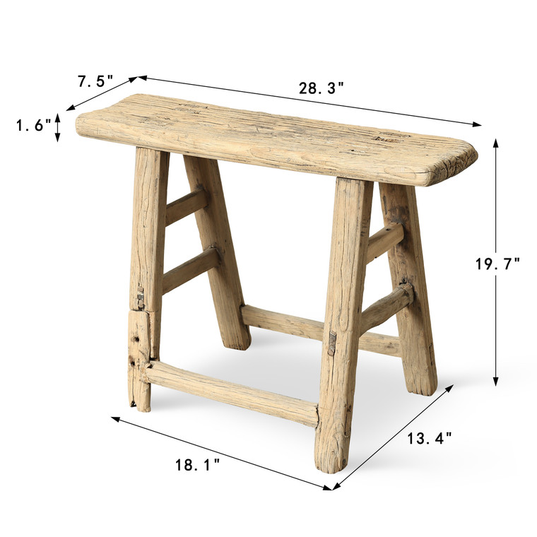 Vintage Rustic Stool 19.7H 28.3W 7.5D