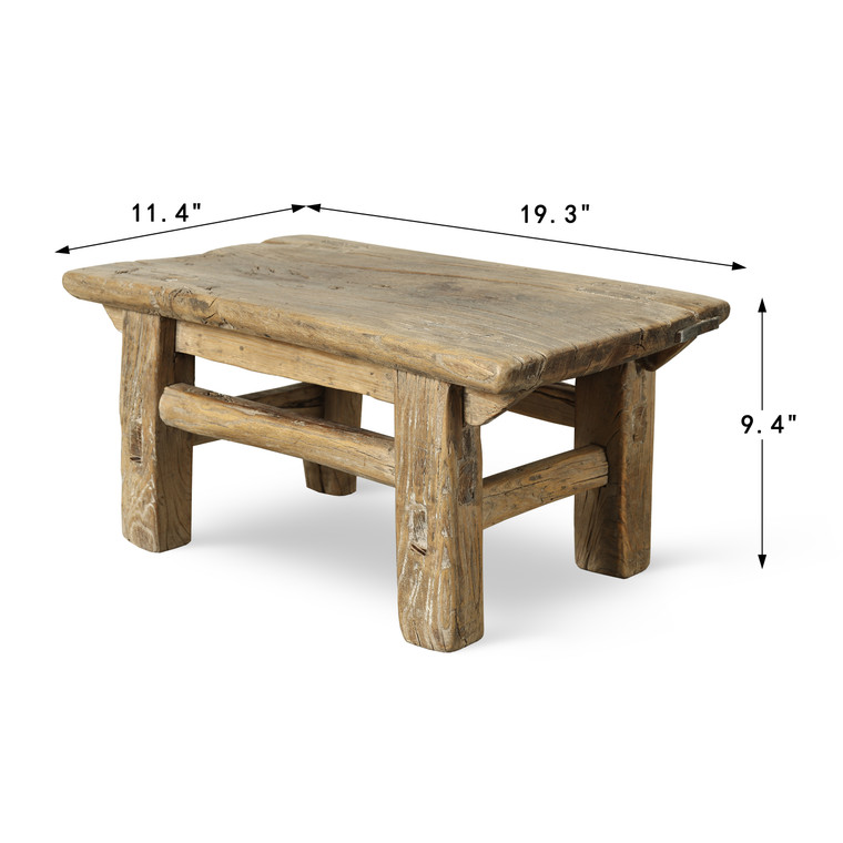Approx. 19.3" Wide 11.4" Deep 9.4" Tall Vintage Bed Tray Table Weathered Natural