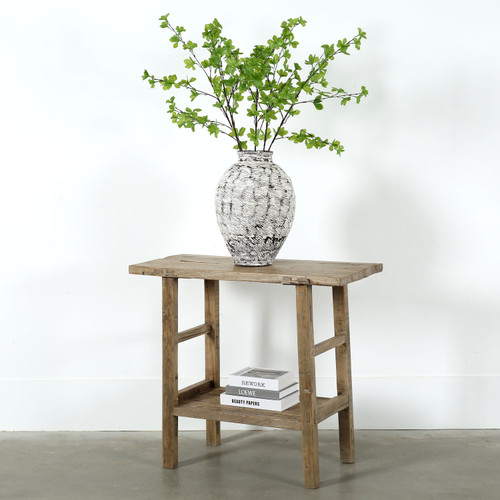 Approx. 35 Inches Long Vintage Counter Table Weathered Natural