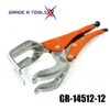 Grip-On GR14512 12" U-Clamp Locking Pliers, Aluminum Jaws-4" Capacity