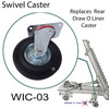 Car O Liner Pull Tower casters, Swivel Front Caster Draw aligner, Frame machine tower caster  1C