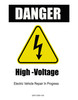 Electric Vehicle High Voltage Danger Sign - Cone Collar-7