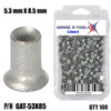 5.3mm x 8.5mm Self Piercing Rivets, 100/Box