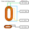Orange Plastic Safety Chain   100 foot of   1.5" X 1/4" (38mm X 6mm) D