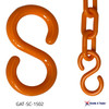 Plastic Safety Chain Orange S - Hook Orange  2-1/4" (56mm) B