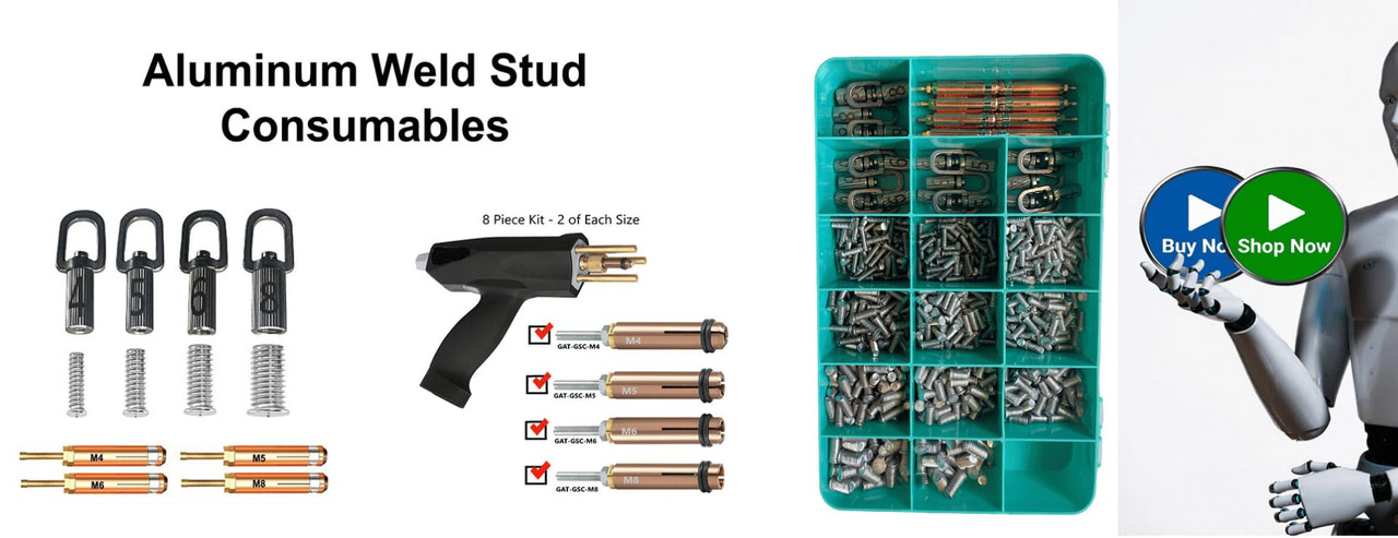 Aluminum Dent Pulling Threaded Weld Studs
