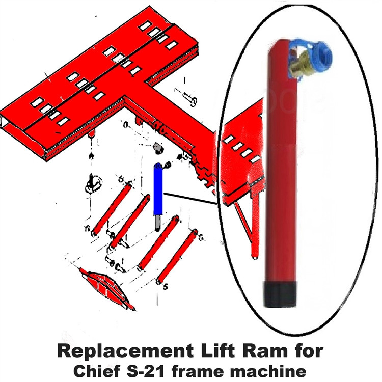 Replacement S21 Chief Frame Machine Lift Ram 10" Stroke, 10 Ton Ram