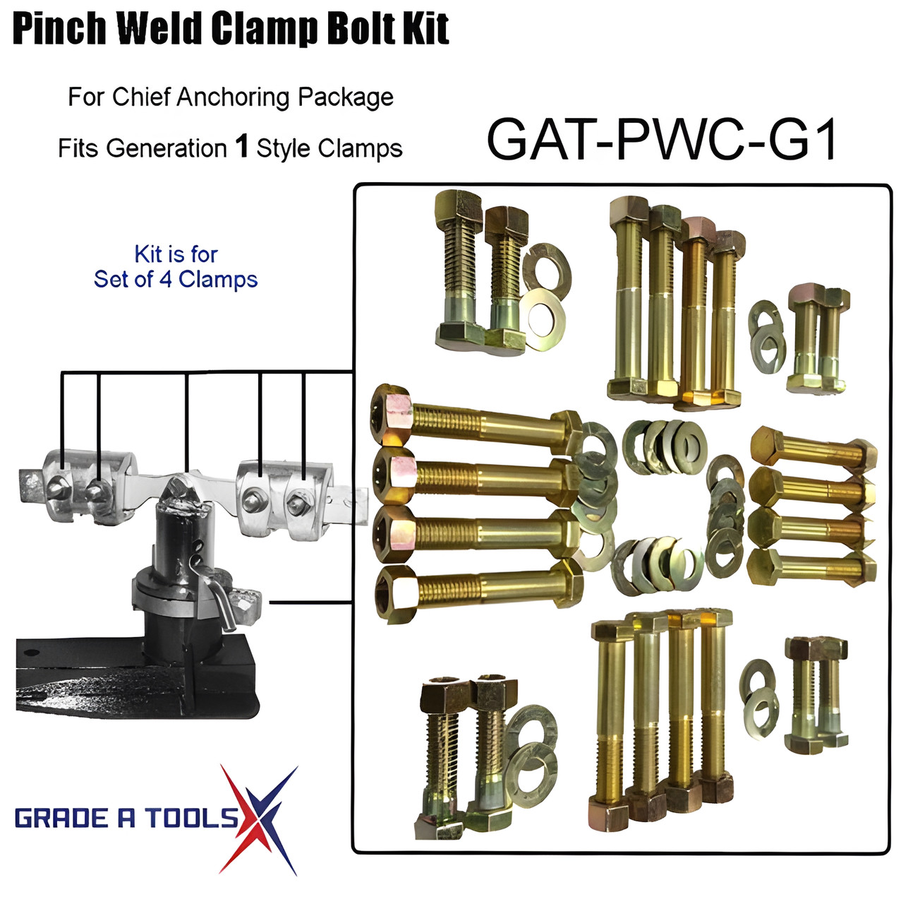 Chief  Pinch Weld Clamp Bolt Service Kit  Generation 1