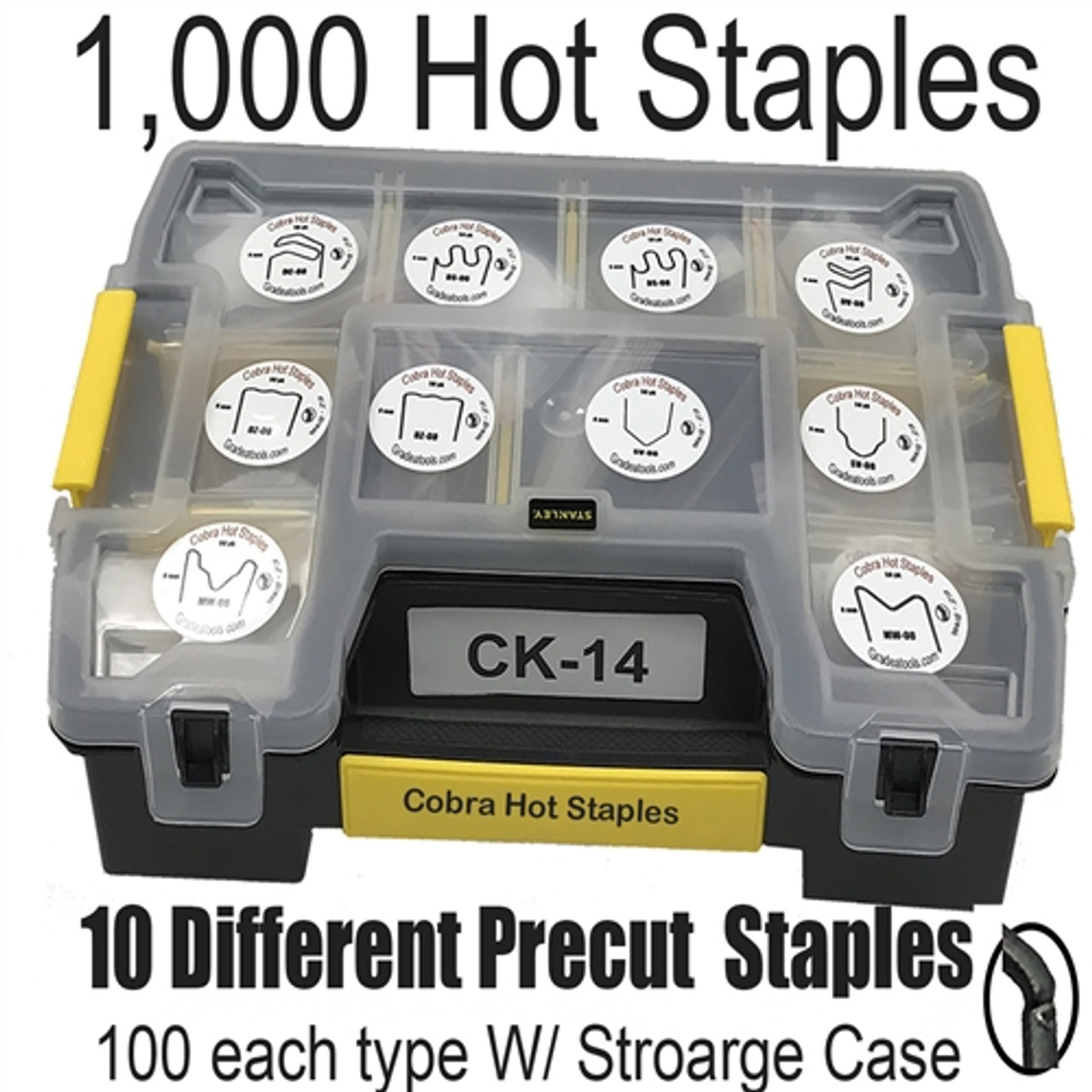 Cobra Hot Staple Kit - 10 Types CK-14 (1000 Staples)