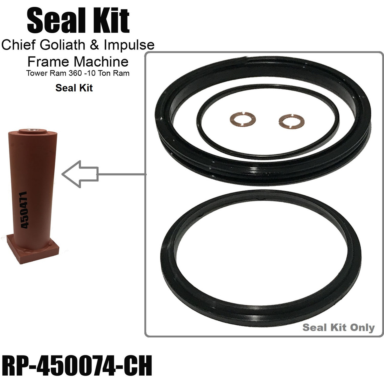 Replacement Chief Goliath - Impulse Tower Ram Seal Kit