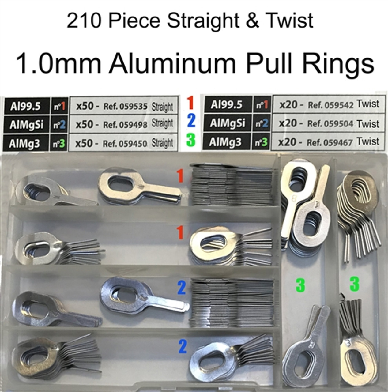 1.0mm Dent Pull Ring Kit - Straight & Twist Tabs