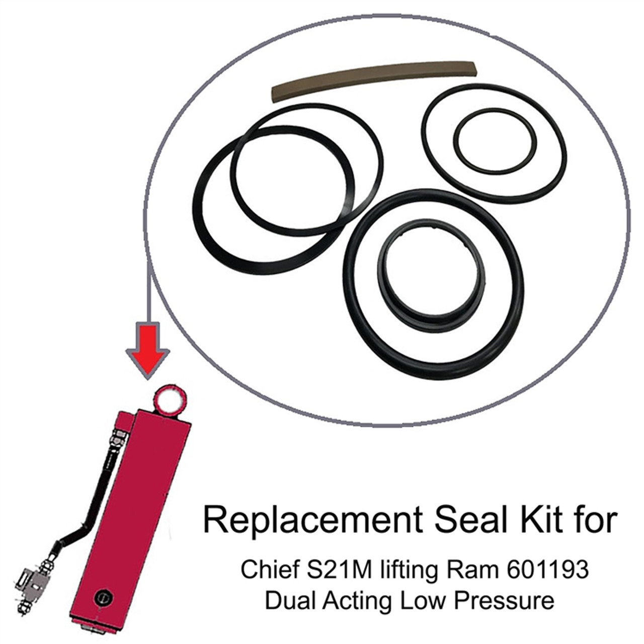 Replacement Chief S21M Frame Machine  lift Ram Seal Kit - Dual Acting