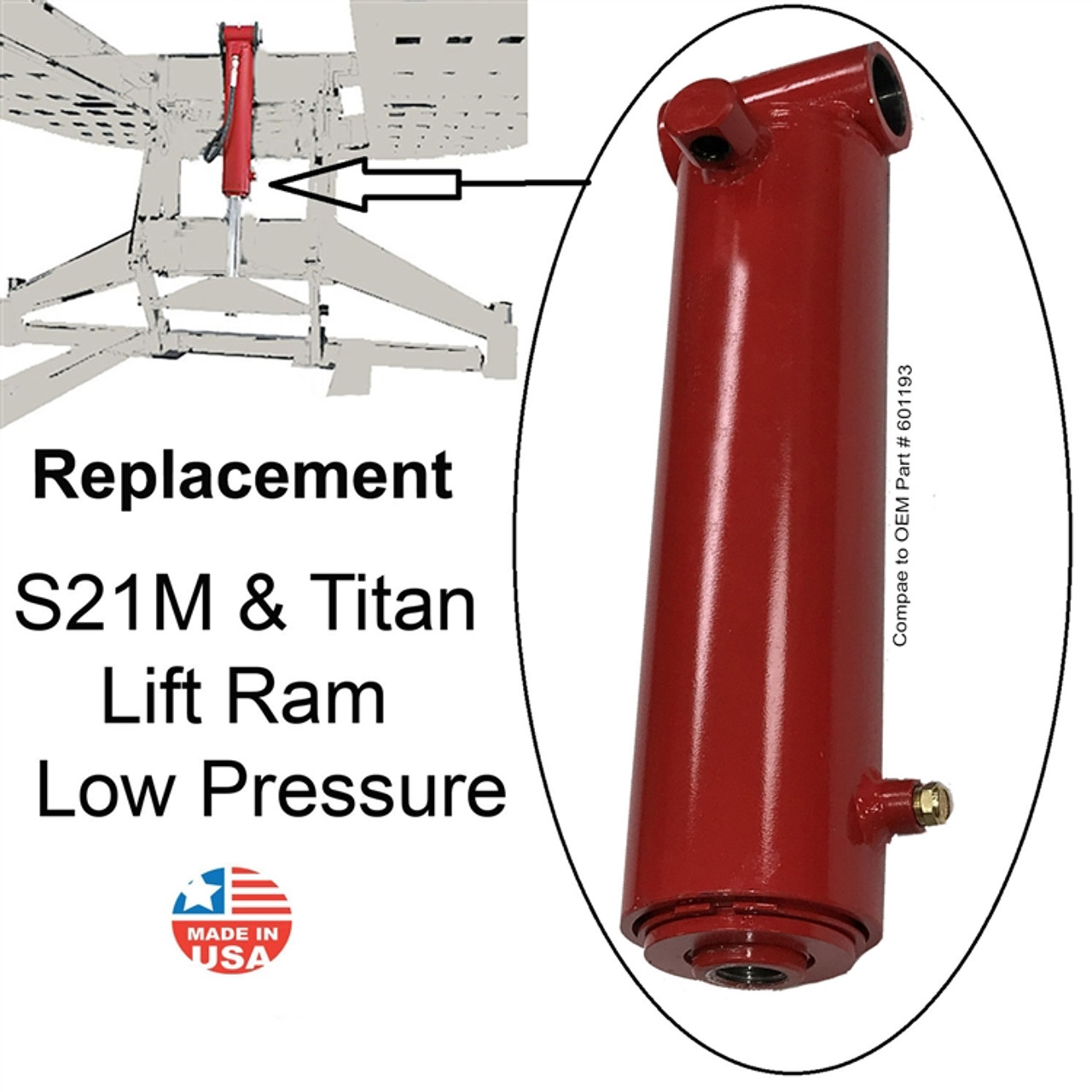 Chief Titan frame machine S21m and titan frame machine lift ram cylinder Replaces Chief p/n 601193  A2