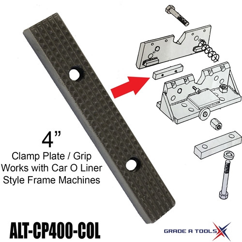 Car o liner 4" Frame anchoring Clamp Grip plates jaws for bench racks, Quick 42, Speed K2