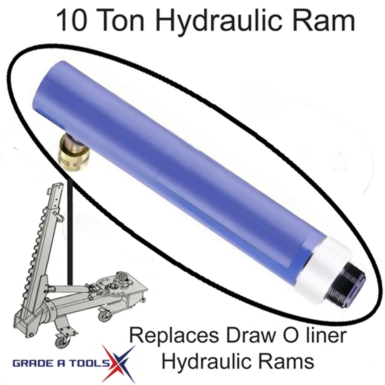 10 Ton Hydraulic Ram - Replaces Draw O liner Ram