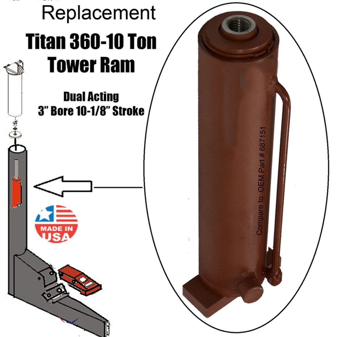 Replacement Chief Titan 360 Frame Machine Tower Ram