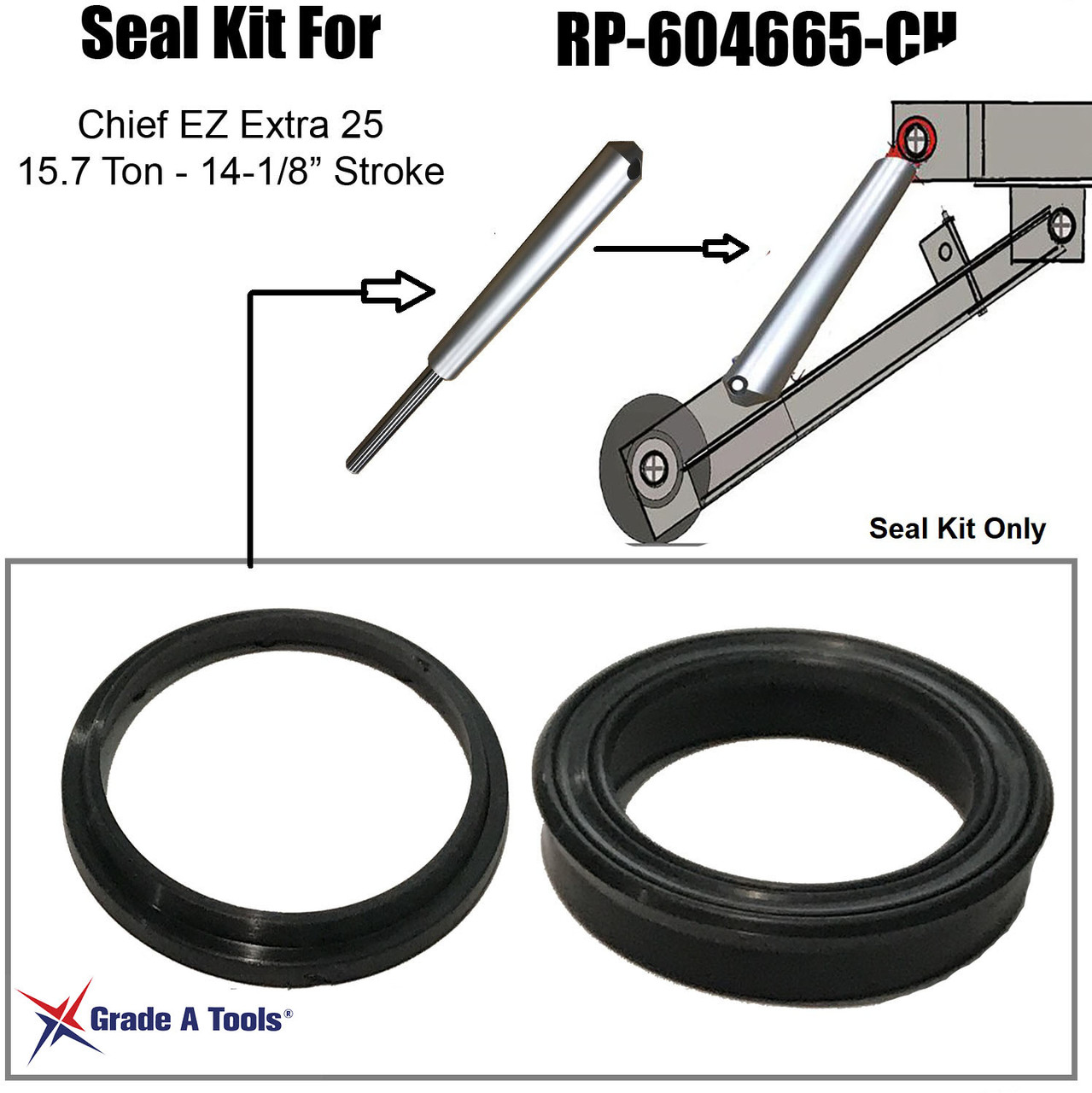 Replacement Lift Ram Seal Kit  for Chief EZ Extra 25 Frame Machine B