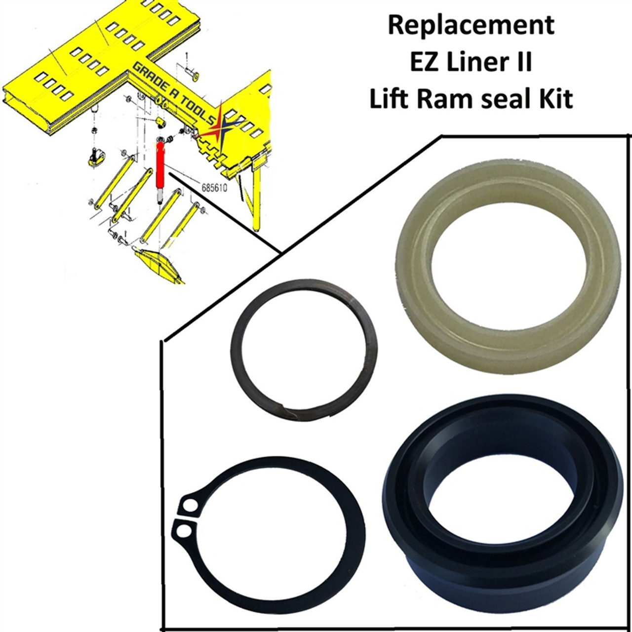 Chief EZ liner II frame machine lifting ram cylinder seal, chief frame rack lift seal zb