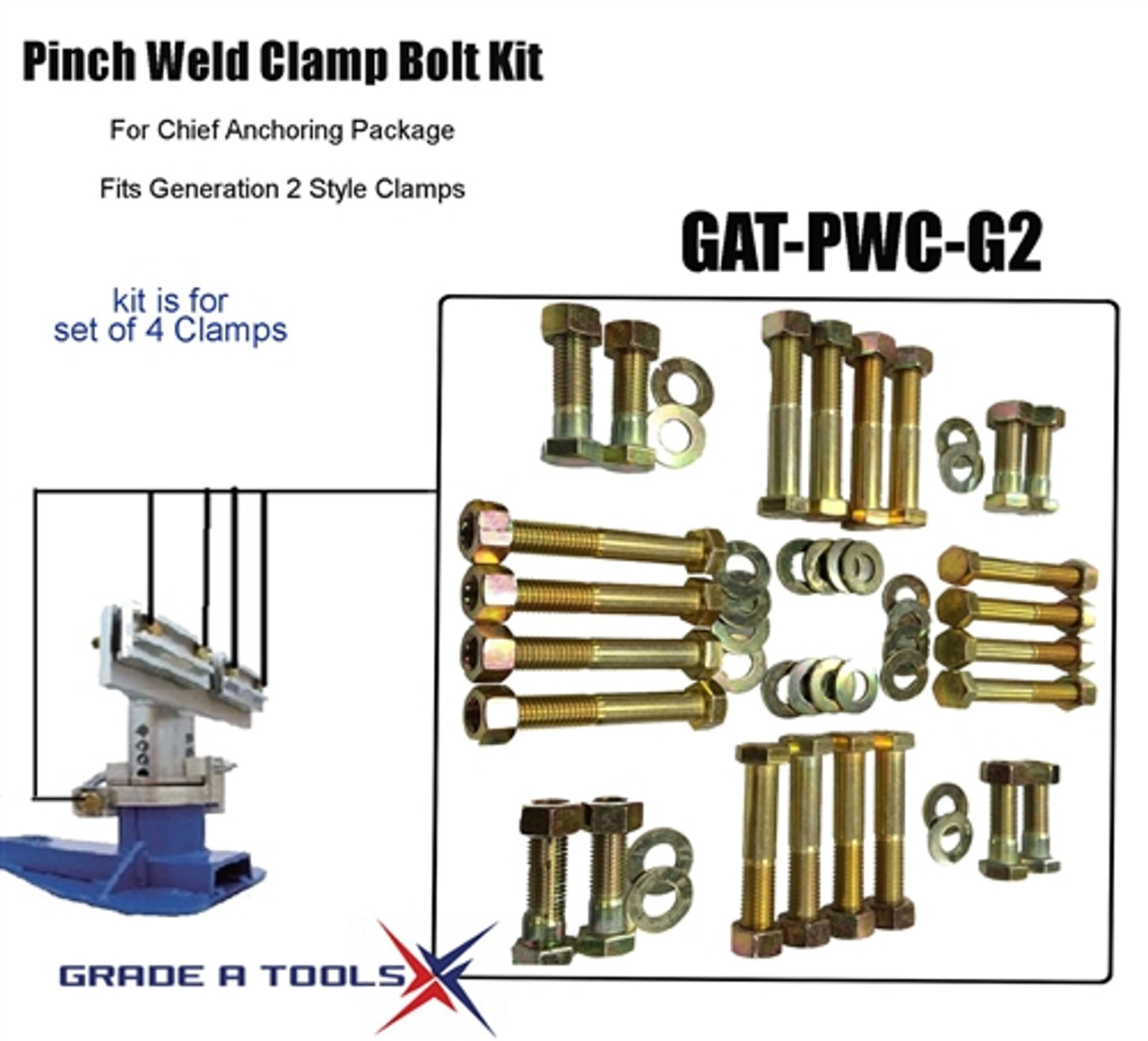 Chief Pinch Weld Clamp Bolt Service Kit -Generation 2