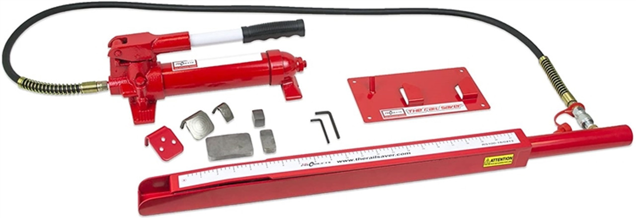 The Rail Saver RS120-16AK - with Pump, 6' Hose, Ram, and Accessory Kit, Case & Wall Bracket