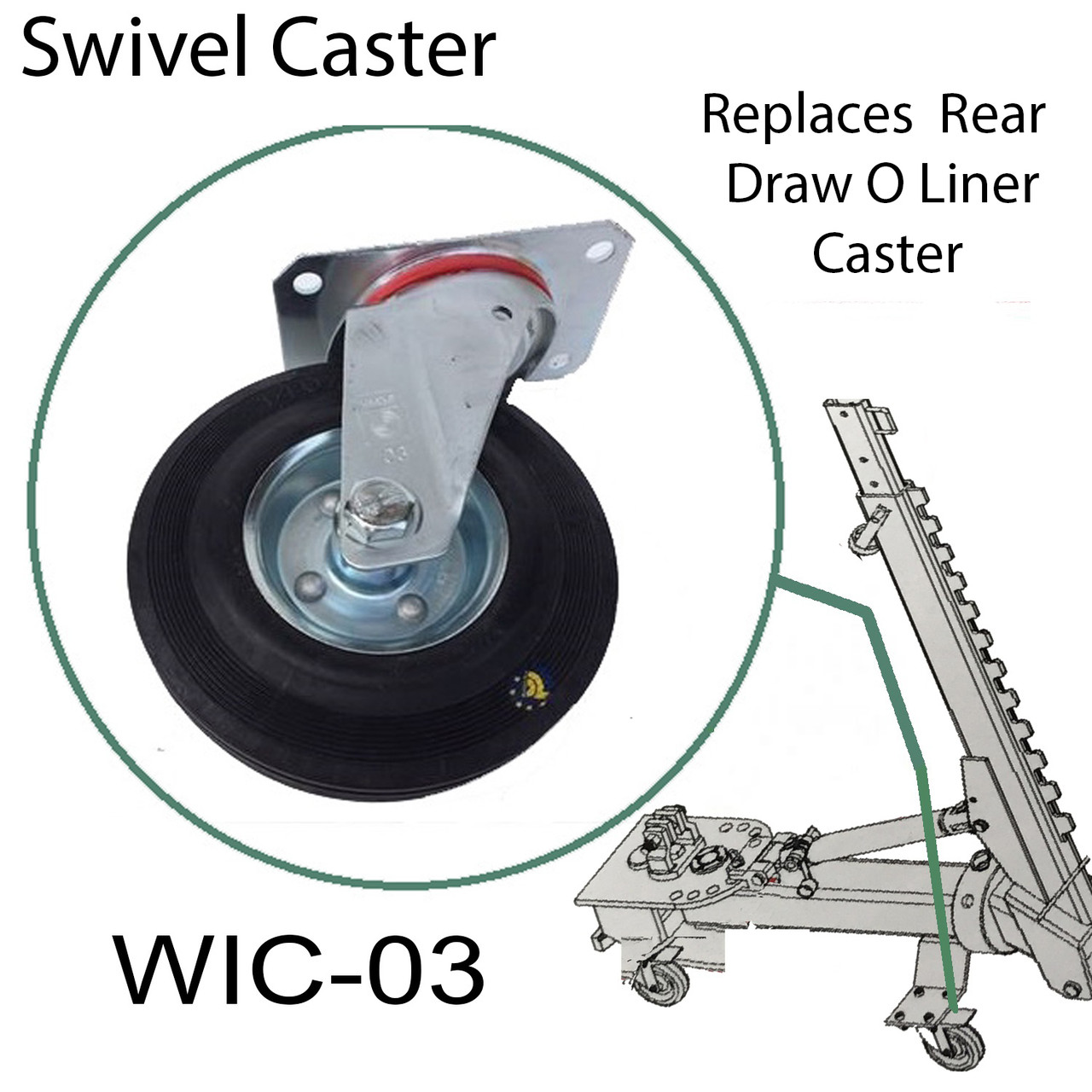 Car O Liner Pull Tower casters, Swivel Front Caster Draw aligner, Frame machine tower caster  1B