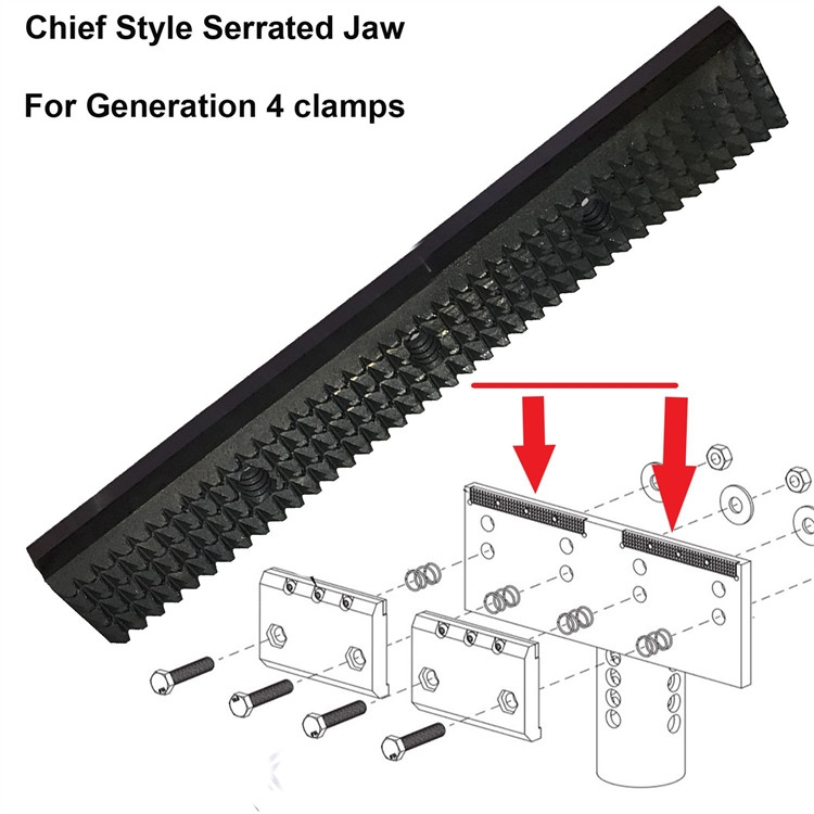 Chief Frame machine anchoring clamps grip jaws Chief Part# CK13009Y  Generation 4 serrated jaw  A3