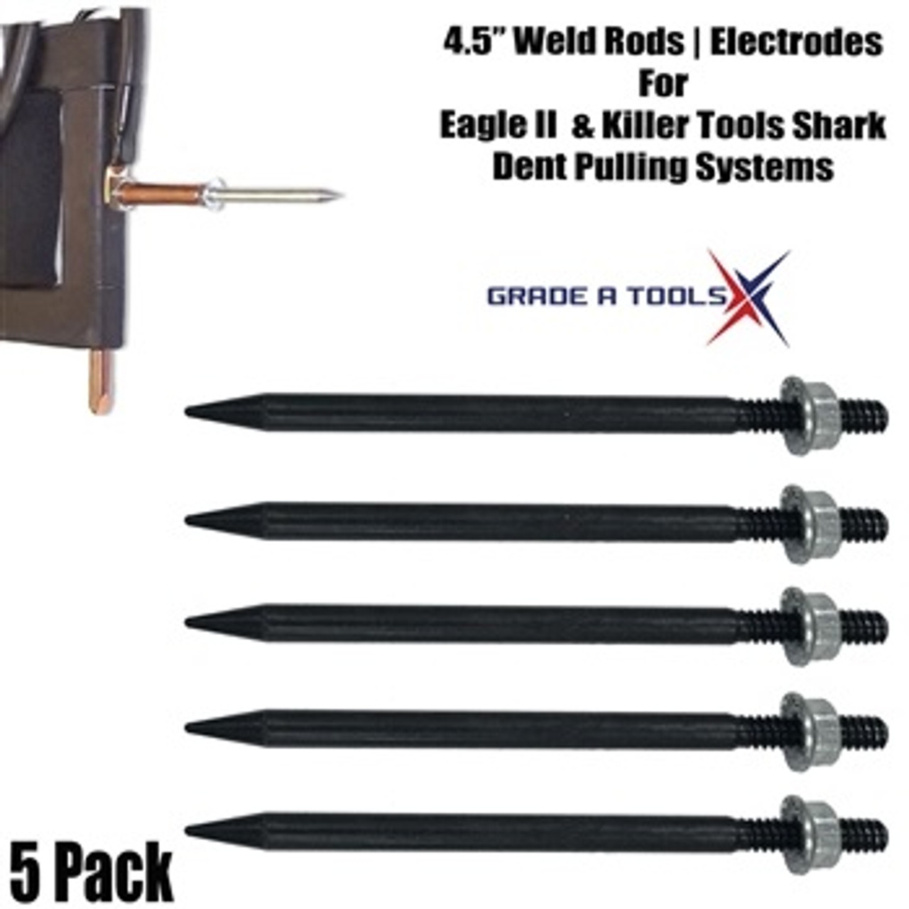 Weld Rod, Electrode 4.5" 5 Pack - Eagle II & Killer Tools Shark-1