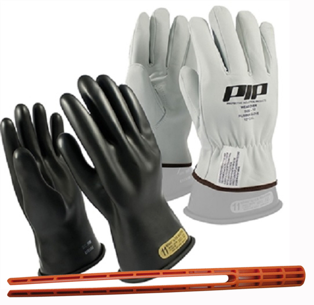 POWER GRIPZ Low-Voltage Leather Protector Gloves, 10