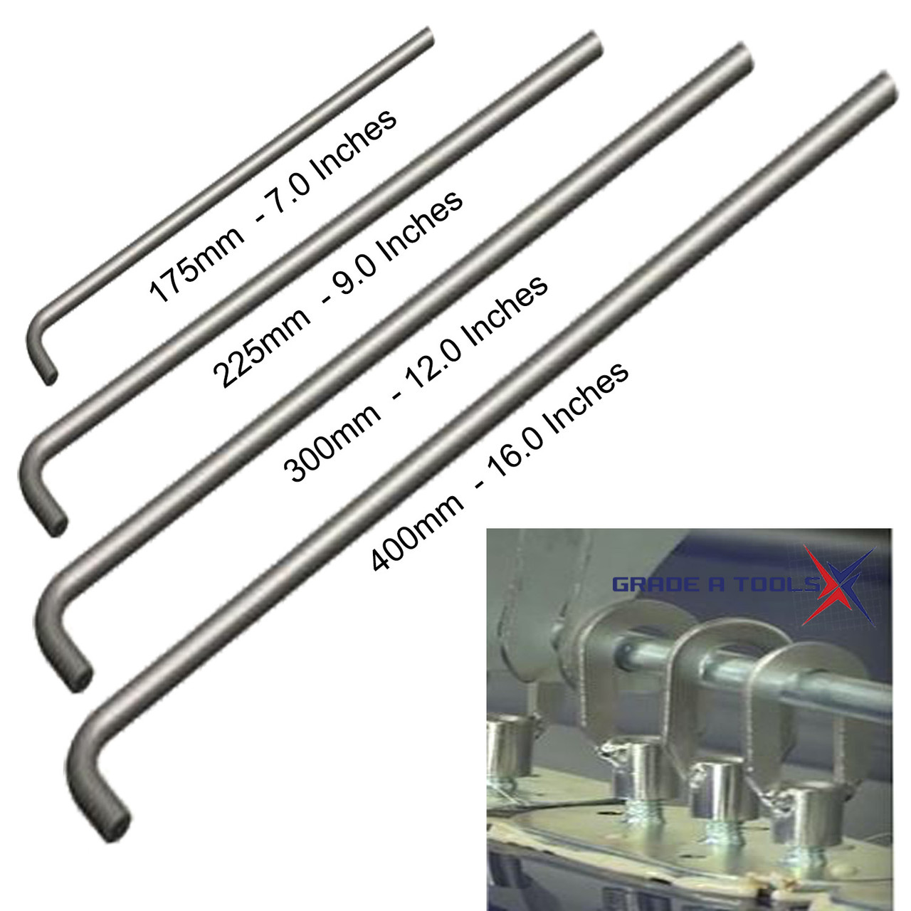 Weld Keys Lifting Rods - 4-Pack 7, 9, 12 & 16" Dent Pulling