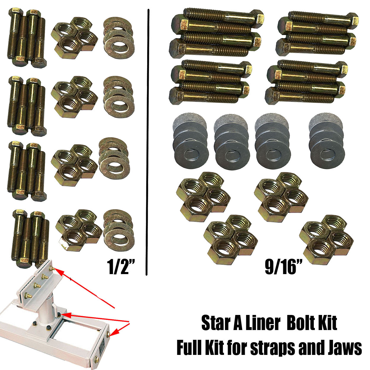 Star-A-Liner Deluxe Anchoring Bolt Kit - Full kit