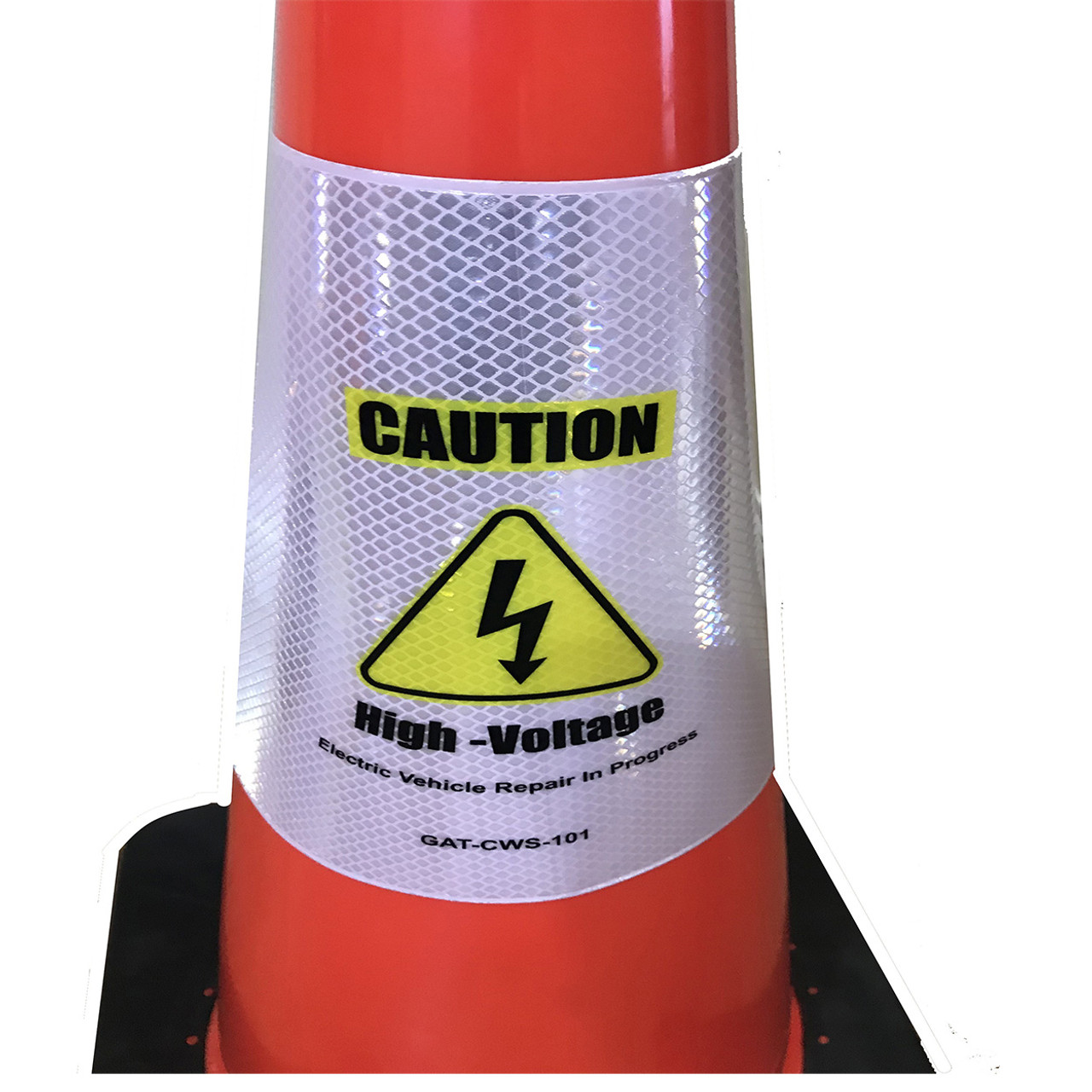 Electric Vehicle High Voltage Caution Sign - Cone Collar-6