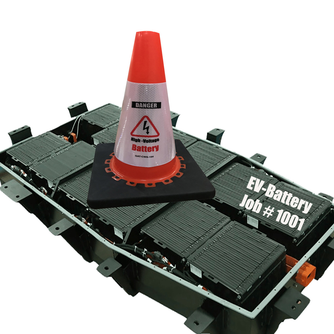 Electric Vehicle High Voltage Battery Sign - Cone Collar-1