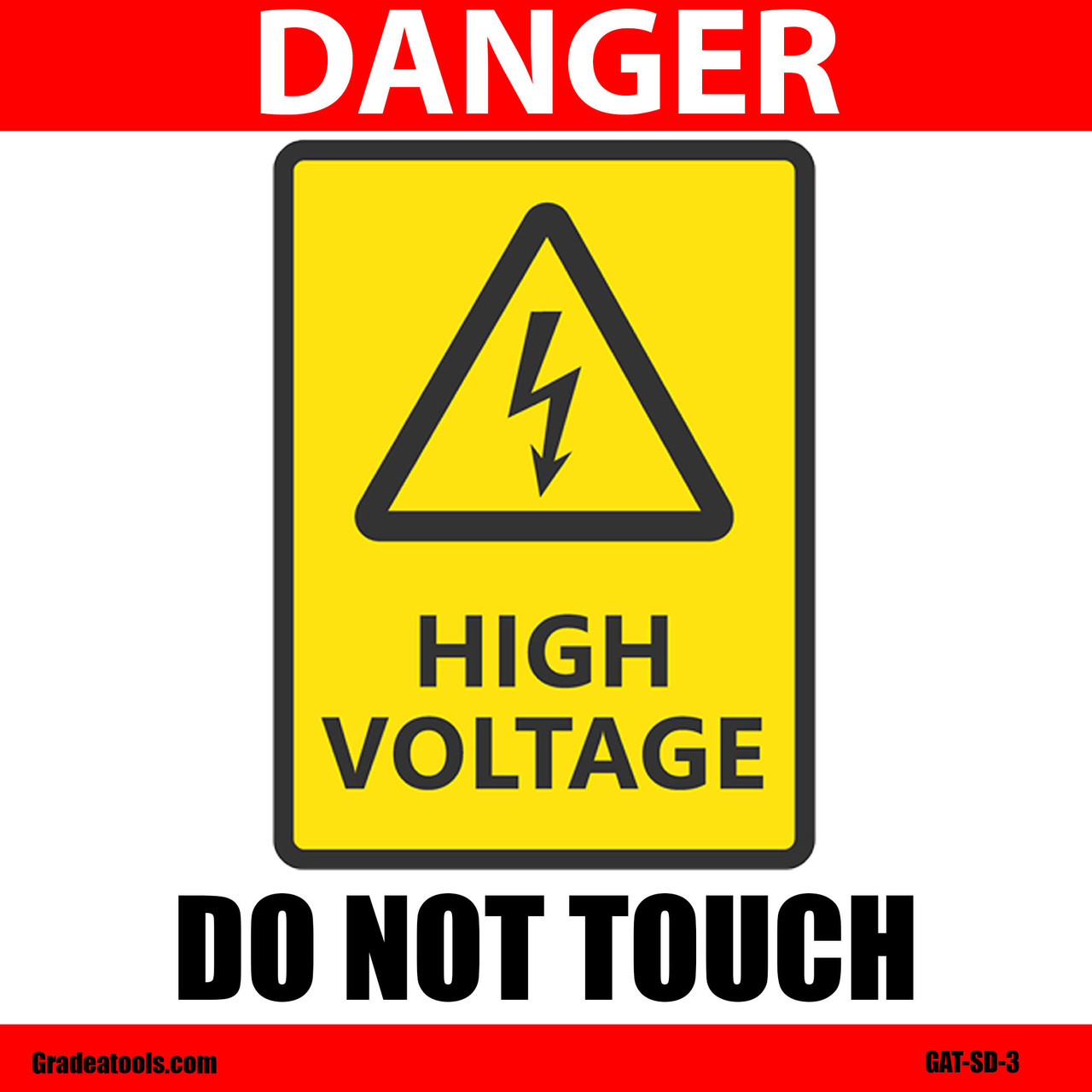 Static Cling Decal - Danger High Voltage - Red