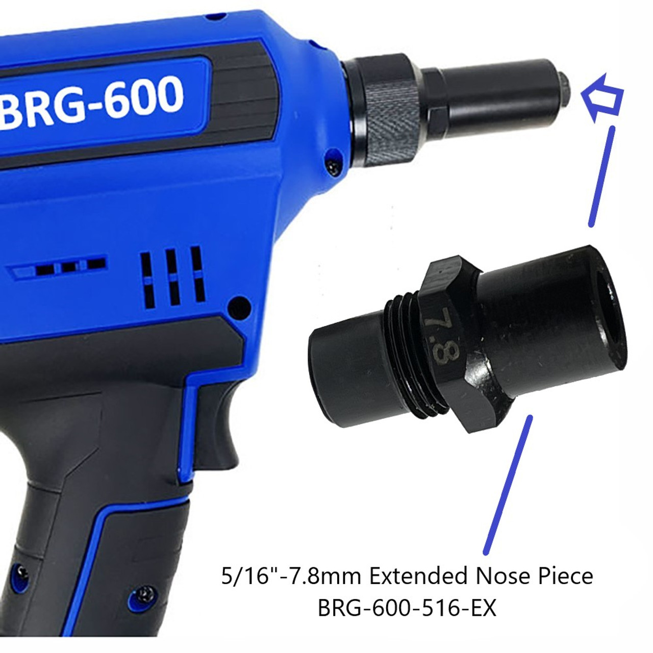 Nose Piece  Extended  5/16 -7.8mm - for BRG-600 Blind Rivet Gun HH