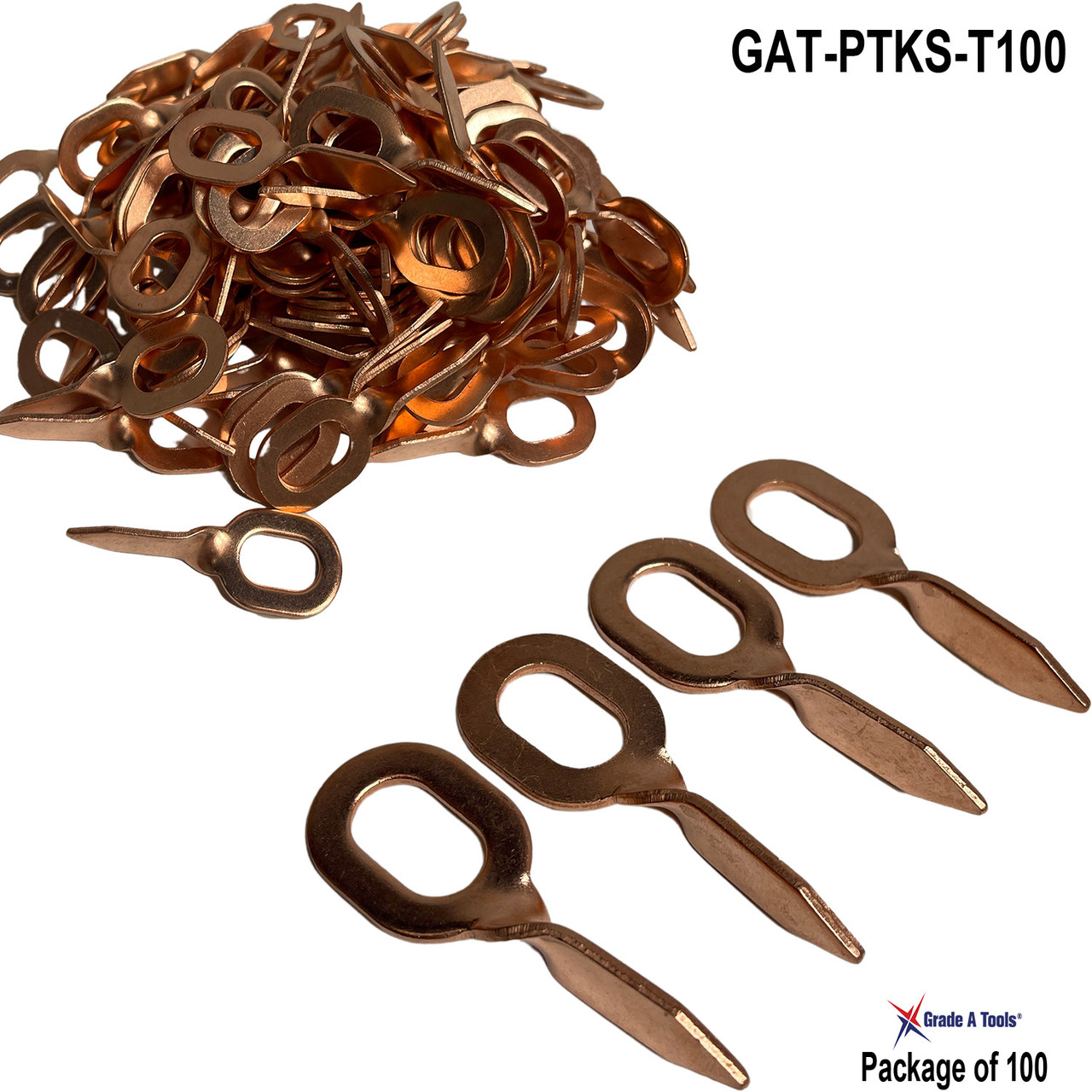 Twisted Dent Pulling Weld Tab Keys - 100 pkg of Steel tabs B