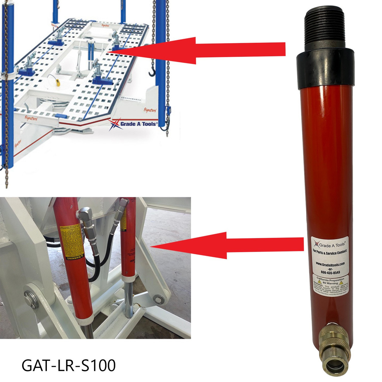 Signature Frame Machine Lift Ram 10" Stroke, 10 Ton Ram A2