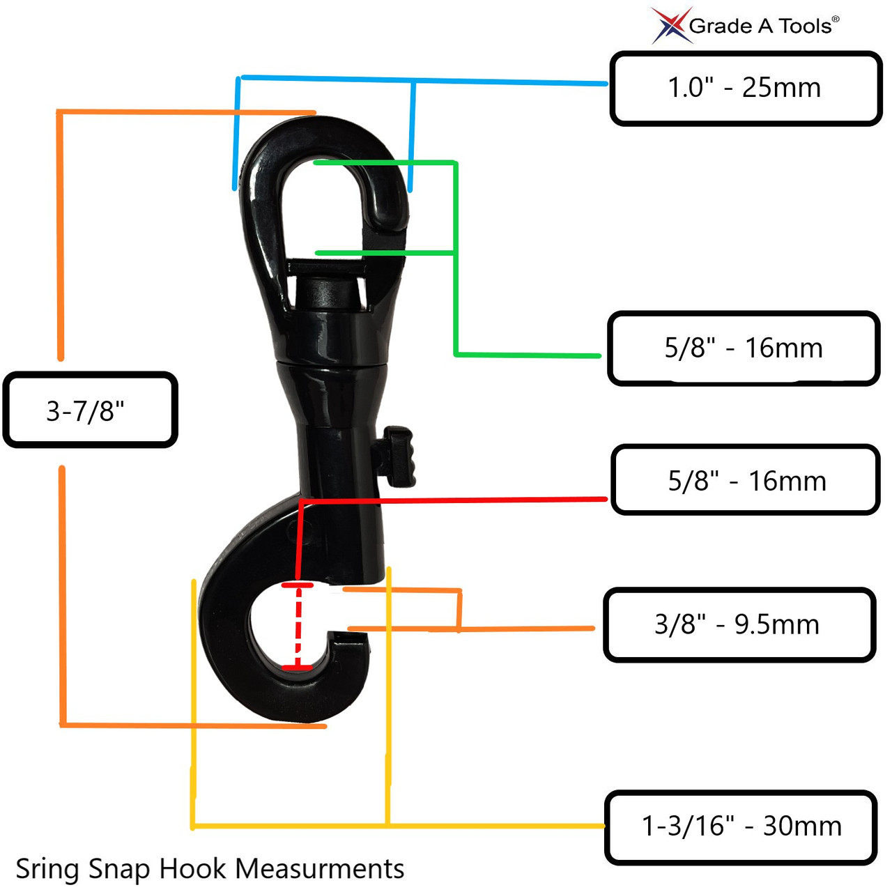 Plastic Safety Chain Spring Loaded Plastic Snap Connector - Hook K