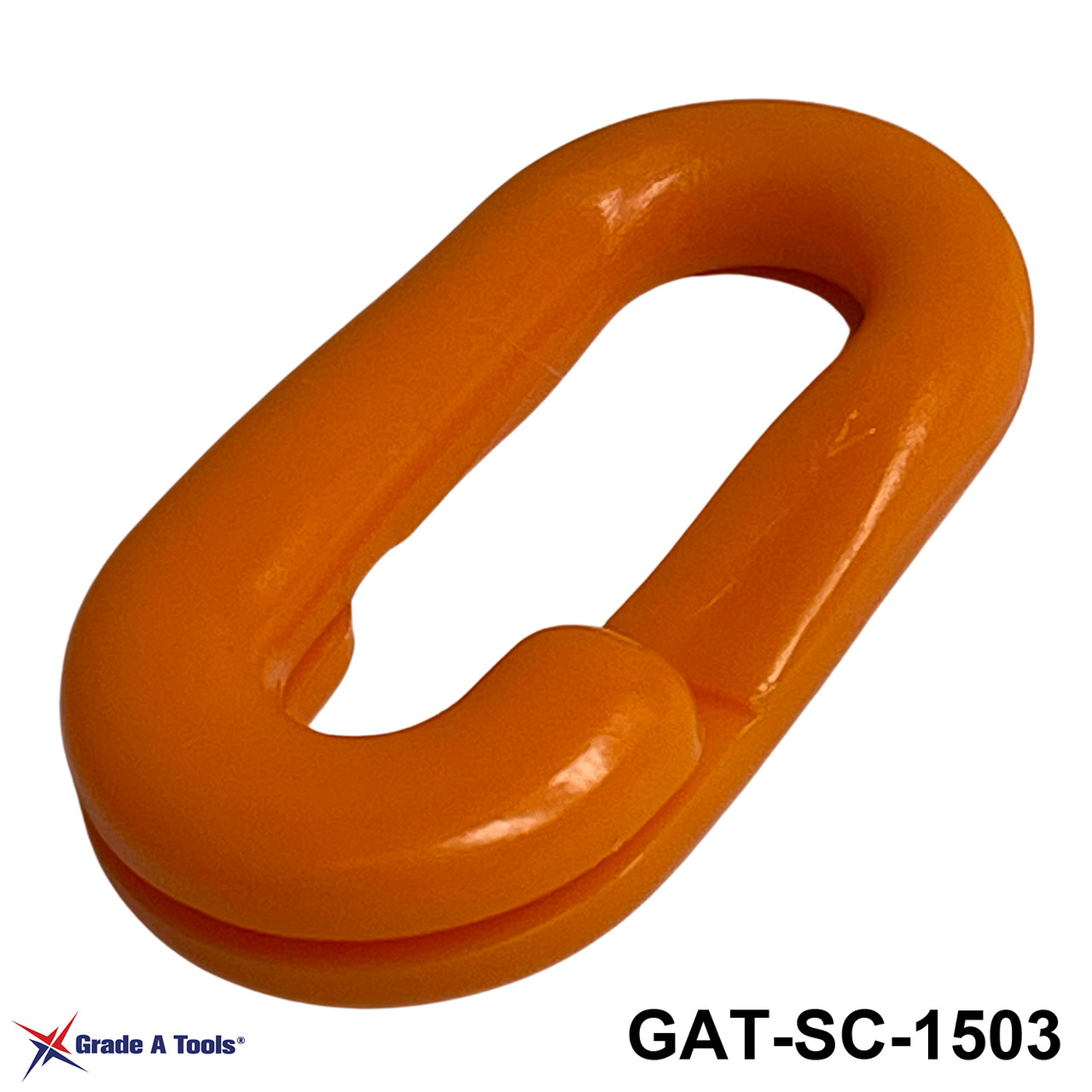 Plastic Safety Chain Orange Repair  joining  Link connector  1-5/8" X 1/4" (41mm X 6mm) C