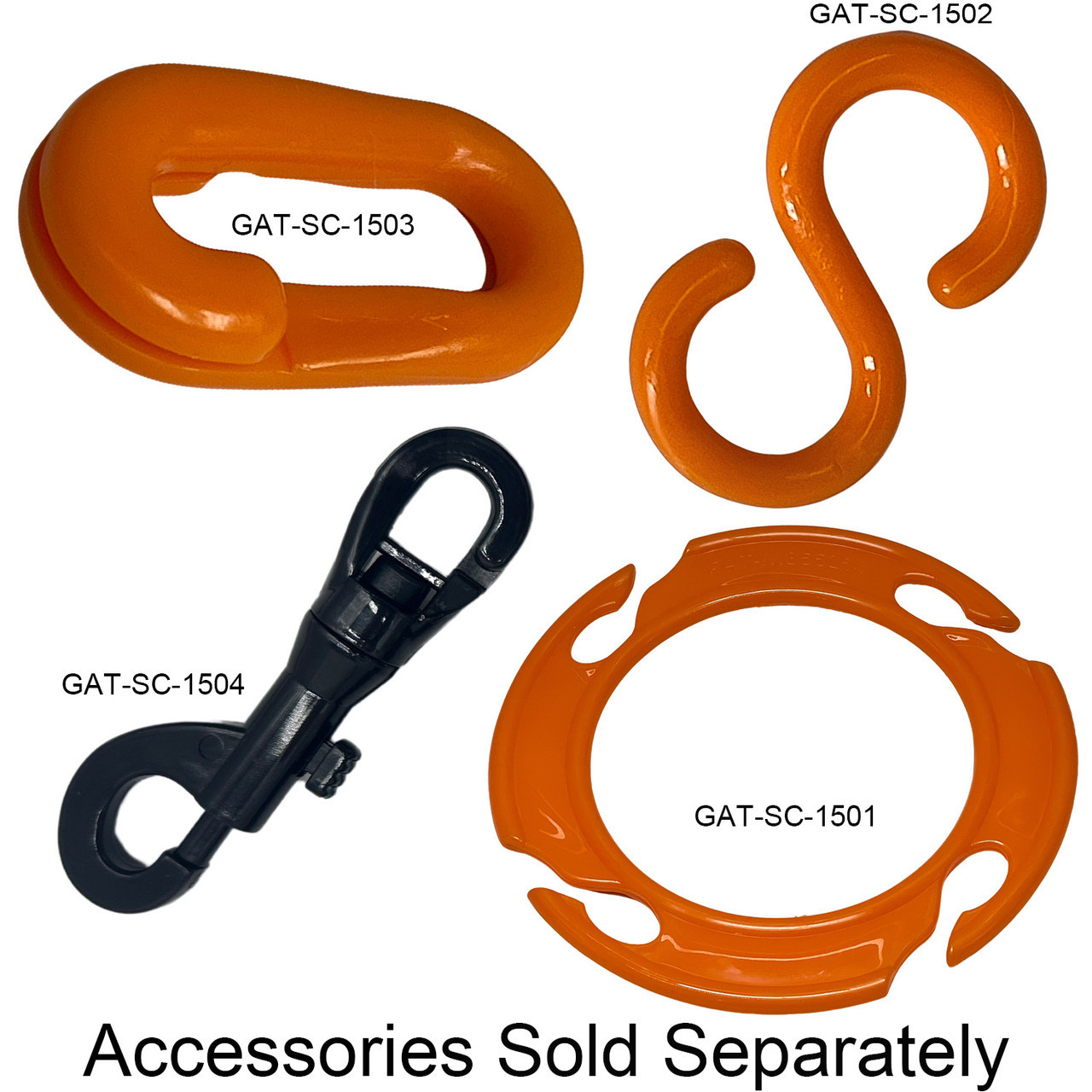 Orange Plastic Safety Chain   50 foot of   1.5" X 1/4" (38mm X 6mm) G