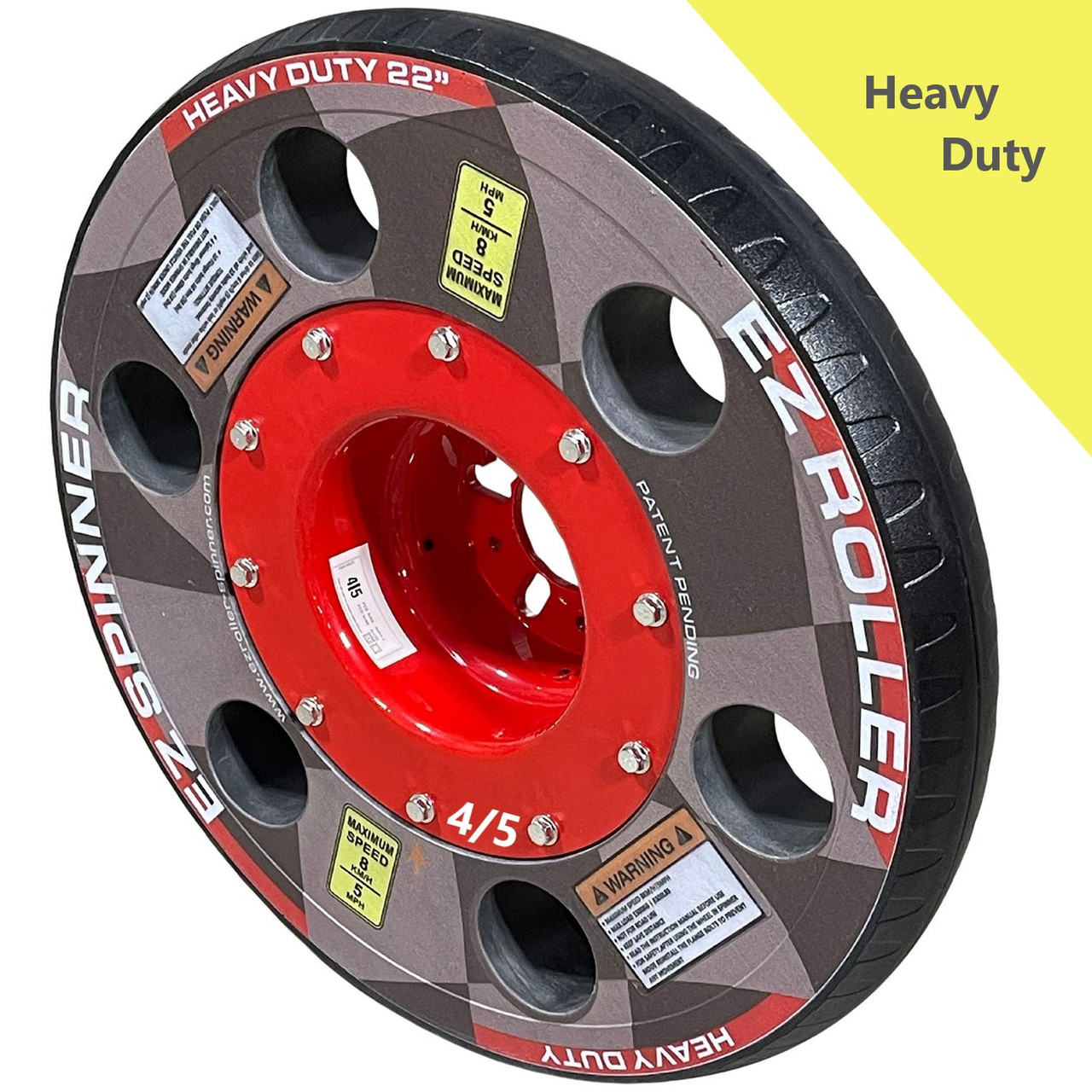 Heavy Duty 22" EZ Roller Spinner- Vehicle Mobility Wheel -  4&5 Lug Pattern A