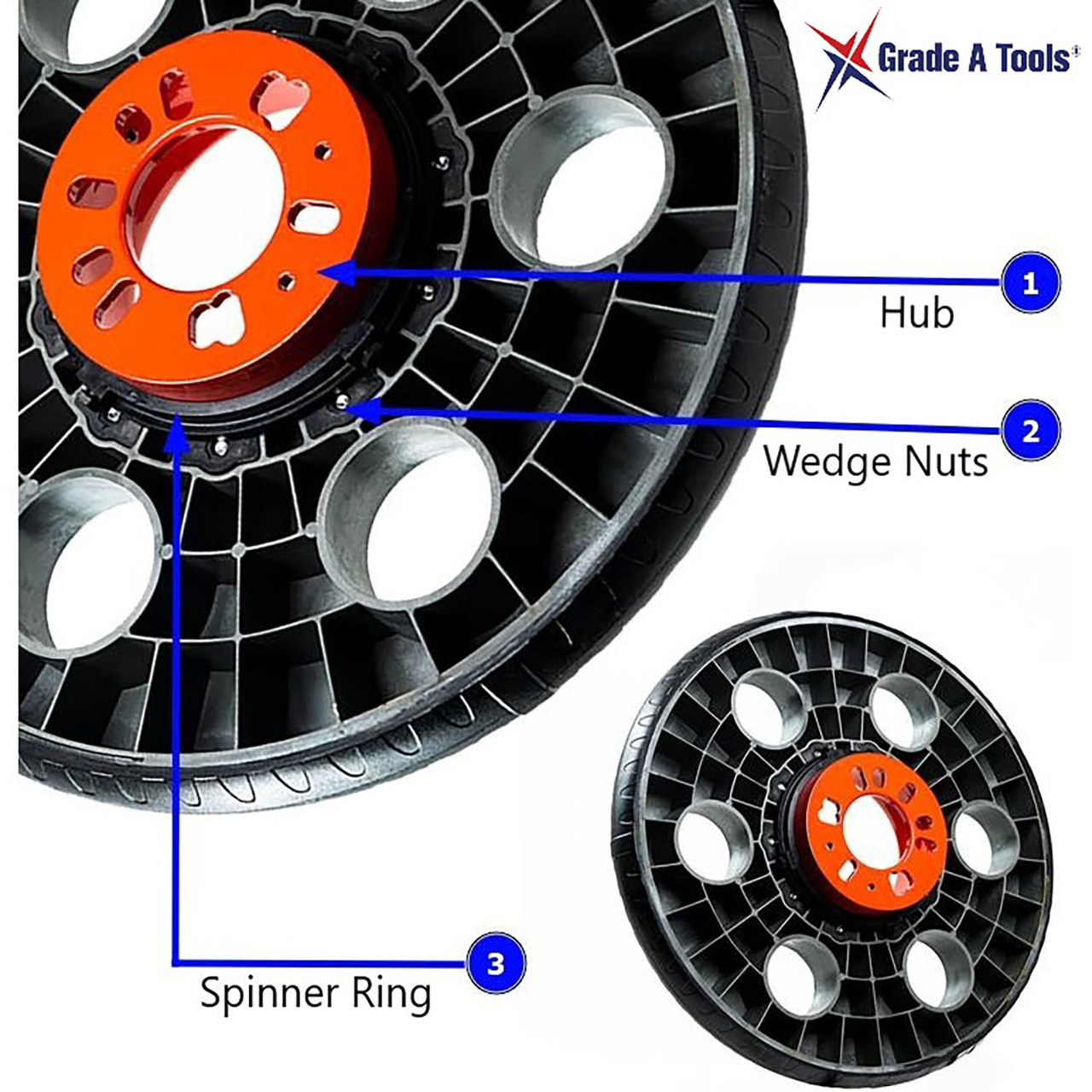 Heavy Duty 22" EZ Roller Spinner- Vehicle Mobility Wheel -  4&5 Lug Pattern C