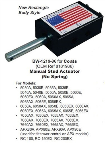 BW-1219-86 Coats 8181986 Tire Changer Valve, 4-Way Pedal with Pull Pin (No Spring)