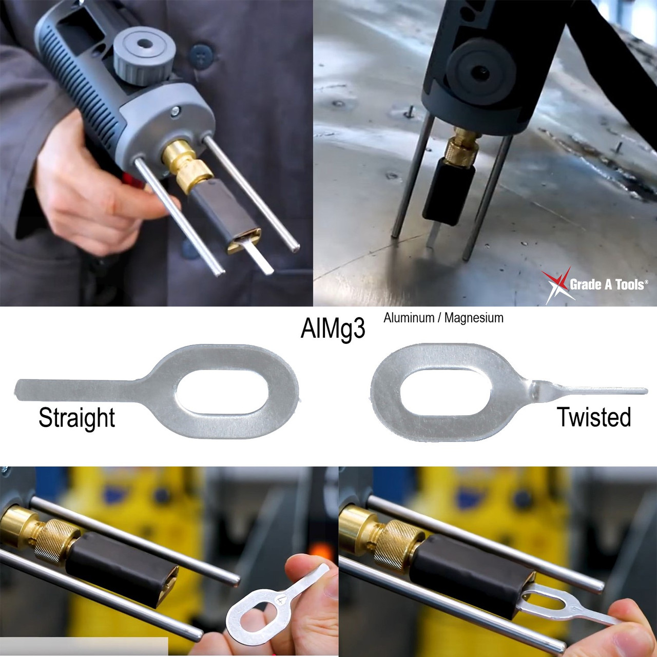 AlMg3  Aluminum Dent Pulling Rings Keys - Straight & Twisted C