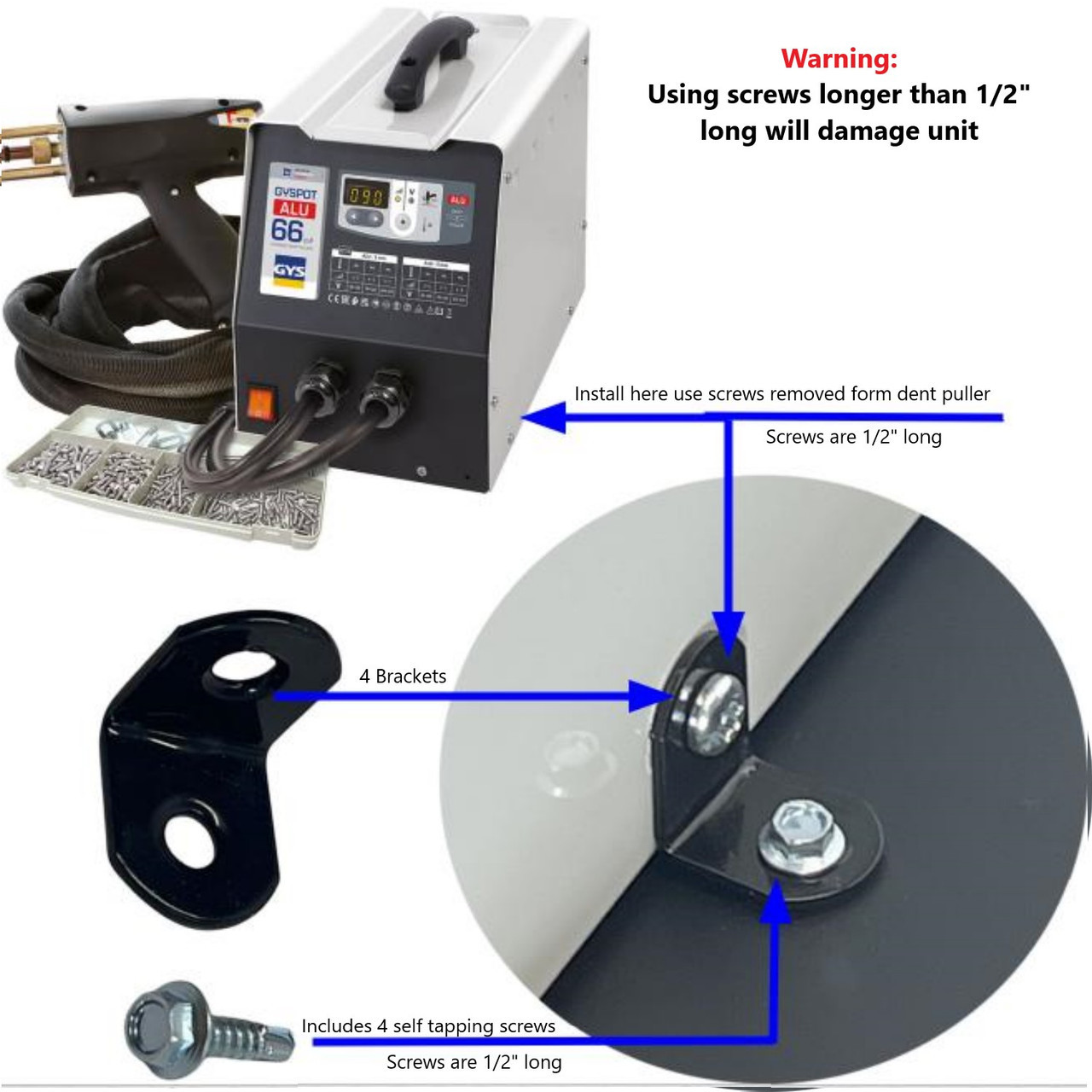 GYS Dent puller mounting bracket kit B