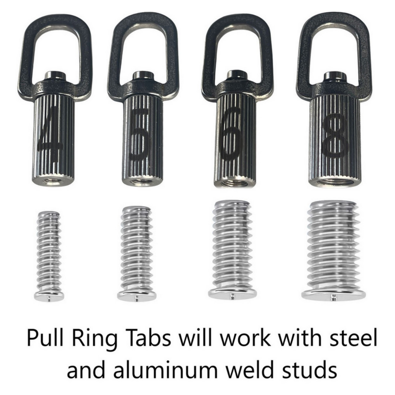 Aluminum Weld studs and Pulling ring key tabs D
